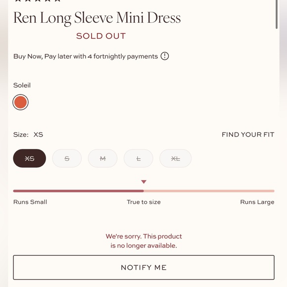 Ren Long Sleeve Mini Dress - M - Sold Out - Picture 12 of 12